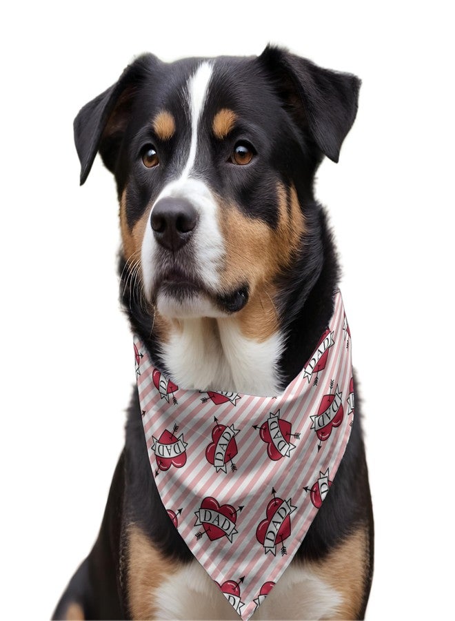 W Brings MOM and DAD Love Bandana for Dogs | This Stunning Gorgeous Design Dog Bandana Scarf is Perfect Styling Accessory for Dogs Large, Medium & Small. One Size Fits All. (DAD) - Image 4